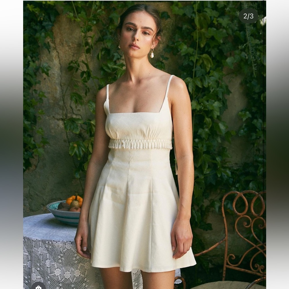 LPA Cream Square-Neck Sundress